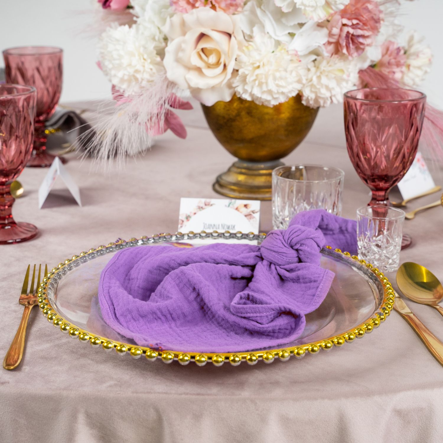 Serwetka muslinowa liliowa